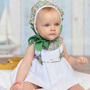 Jesusito 3 piezas en color blanco con detalles florales en verde by foque