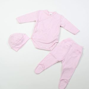 Conjunto Tres Piezas Bebé Color Rosa by Michelle y Manuela