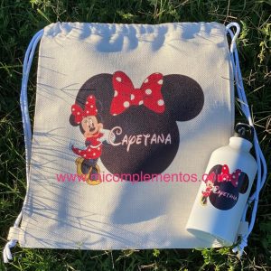 Botella y mochila saco personalizada