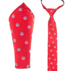 Set Corbata y Pañuelo Niño Roja con Celeste by Spagnolo