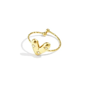 "Cute" heart ring