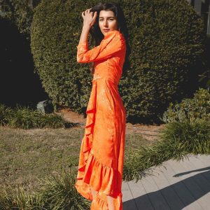 Vestido Midi Lola-naranja