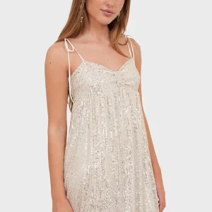 "Dazzle" dress champagne