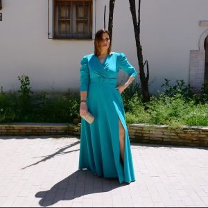 Vestido Topacio turquesa