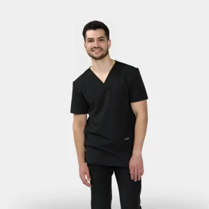 Top médico para hombre Plum color negro