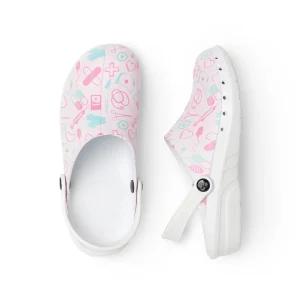 Calzado sanitario Suecos modelo ODEN PRINT PINK
