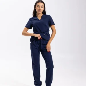 Pantalón médico jogger de mujer Plum azul marino