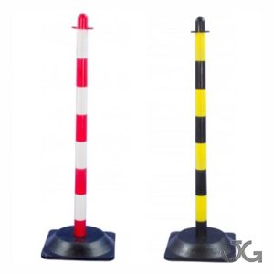 POSTE PLÁSTICO LIGERO CON BASE CUADRADA PESADA