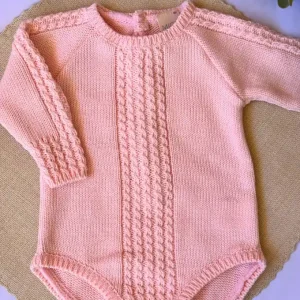 Pelele de punto rosa Alegría