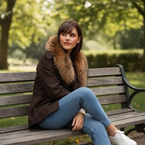 Cuello piel de mapache Lidia