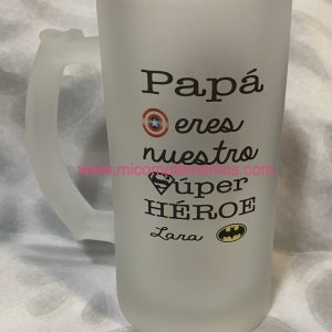 Jarra esmerilada papá super héroe