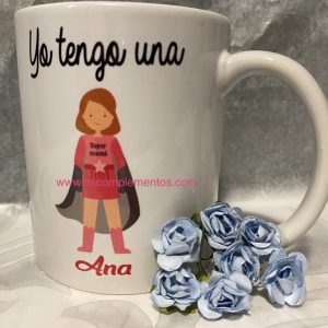 Taza súper mamá muñeca