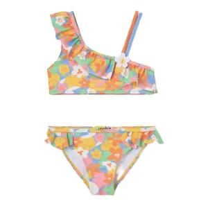 Bikini niña flores con volante 25001