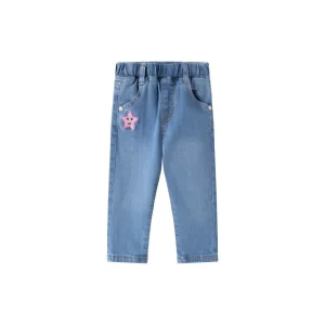 Pantalón vaquero bebé niña bordado 54541