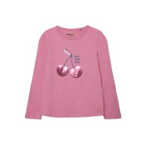 Camiseta niña cerezas color rosa oscuro 25065