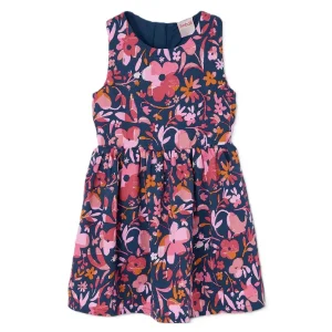 Vestido niña saten estampado 323031