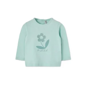Camiseta bebe niña flor color verde 25032