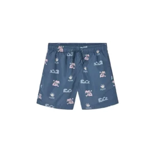 Bañador niño azul plomo con palmeras 25007