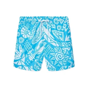 Bañador niño azul con dibujos en blanco secado rapido 25013