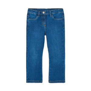 Pantalon vaquero ancho bebe niña y niña elastico color denim medio 24