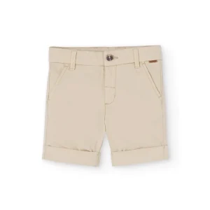 Pantalón corto niño tipo chino beige 4 bolsillos