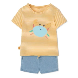 Conjunto bebe niño vaquero suave y camiseta camgrejo 243098