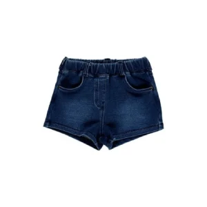 Pantalón corto bebé niña y niña denim azul 490711