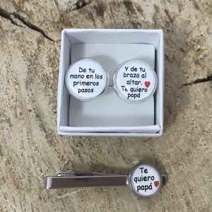 kit de pisacorbatas y gemelos personalizados